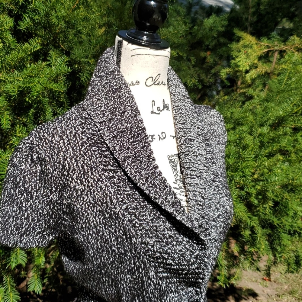INC ▪ Silk Wrap Cardigan w/ Tie, Shawl Collar - Picture 4 of 12